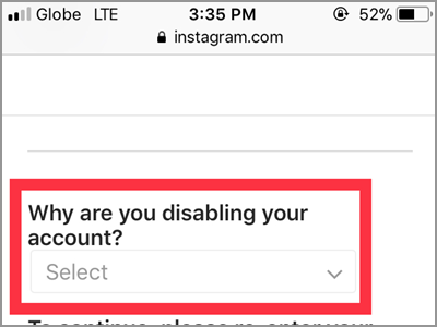 Instagram Profile Edit Temporarily Disable Account Reason