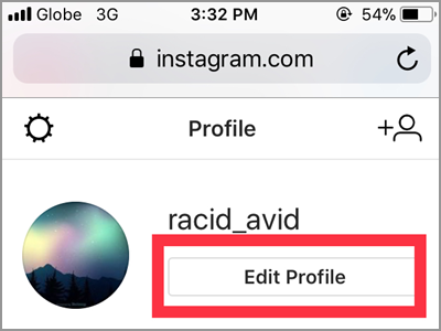 Instagram Profile Edit