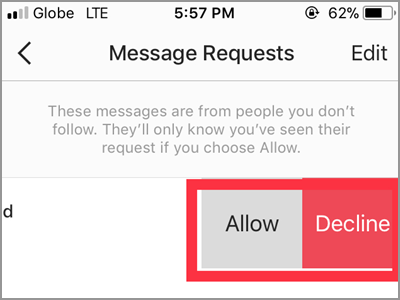 Instagram Select Message Requests Decline and Allow 2