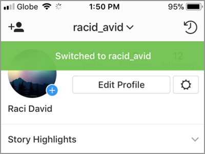 Instagram Switched Account