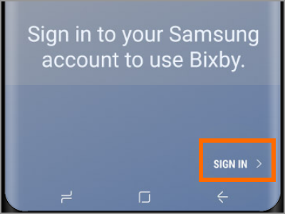 Samsung Galaxy S9 Bixby Sign In
