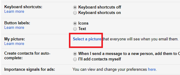 Change Gmail Profile Picture