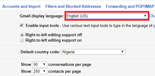  Change Gmail Display Language