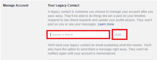 Add Legacy Contact On Facebook