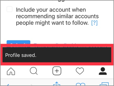 iPhone Home Safari Instagram Edit Profile Saved
