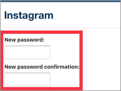 Instagram Enter New Password