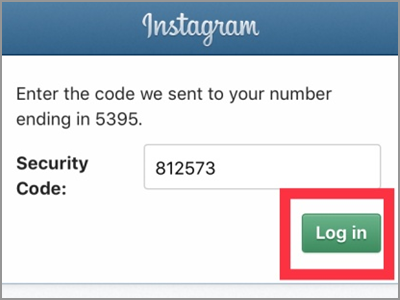 Instagram Enter Security Code from Phone Login