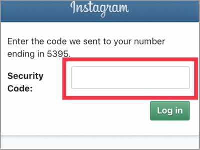 Instagram Enter Security Code from Phone