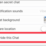 Viber Message Chat Info and Settings iPhone Unhide this Chat