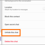 Viber Message Other Options Chat Info Unhide This Chat
