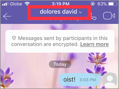 Viber Search user Tap Username