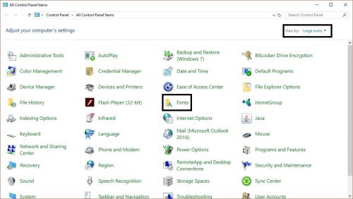 how to change system fonts windows 10