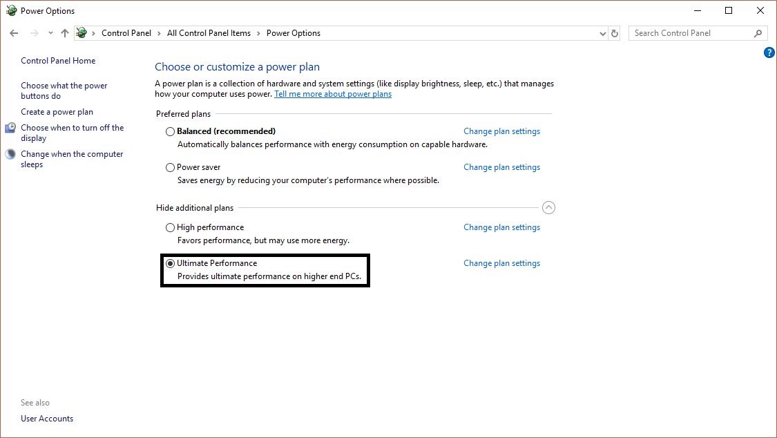 How to enable ultimate performance mode on windows 10