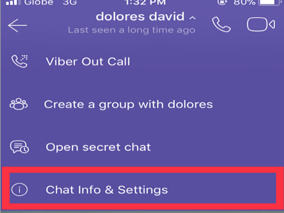 Viber Message Name Chat Info & Settings
