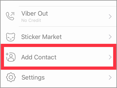 Viber More Add Contact