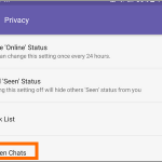 Viber More Settings Privacy Hidden Chats