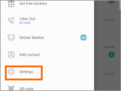 Viber More Settings