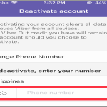 Viber more button Settings Device account Enter number