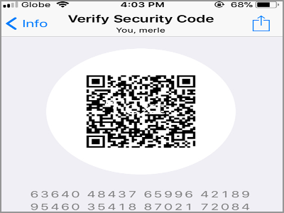 WhatsApp Chats Choose Chat More Contact info encryption QR Code