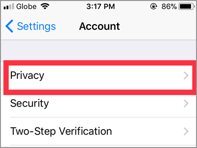 WhatsApp Settings Account Privacy
