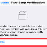 WhatsApp Settings Account Two Step Verification Enable