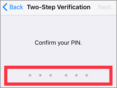 WhatsApp Settings Account Two Step Verification Enable 6 digit PIN Confirm