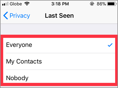 Last contacts my whatsapp seen How To