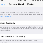 iPhone Settings Battery Health Page