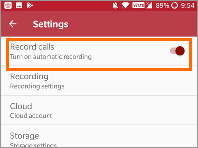 Android Auto Call Recorder Settings