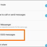 Android Settings Advanced Features Send SOS Messages Menu