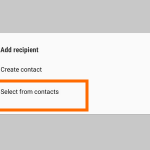 Android Settings Advanced Features Send SOS Messages Select from Contacts