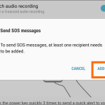 Android Settings Advanced Features Send SOS Messages Switch Terms Add