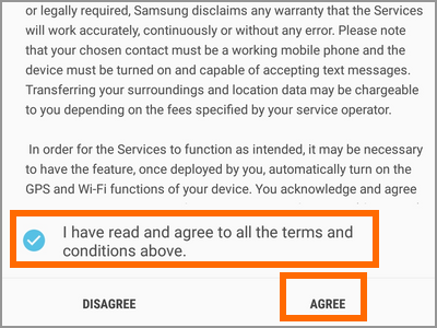 Android Settings Advanced Features Send SOS Messages Switch Terms