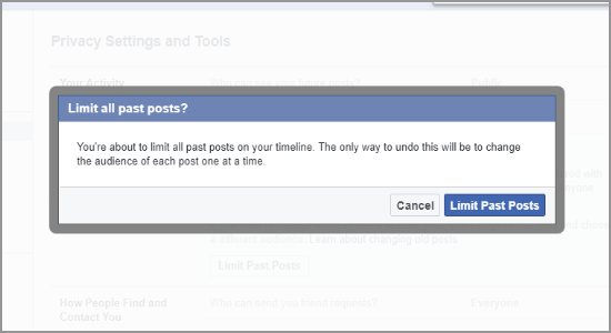 Facebook Limit Past Posts