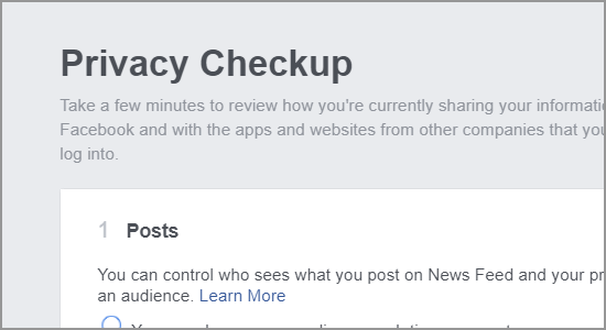 Facebook Privacy Checkup