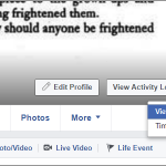 Facebook Timeline View As