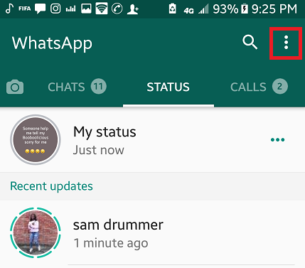 set status privacy on whatsapp