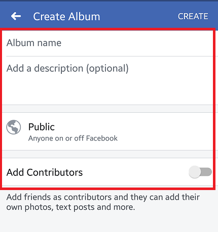 Create An Album On Facebook