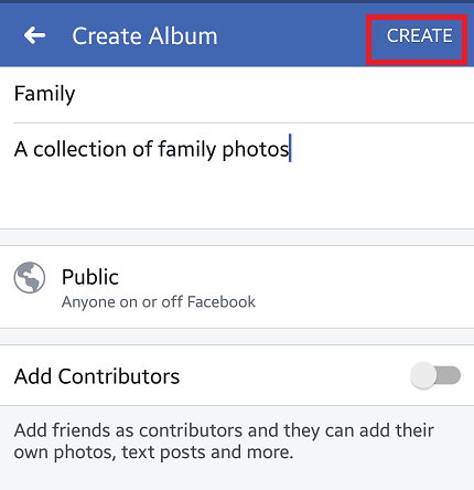 Create An Album On Facebook