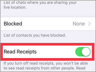 WhatsApp Settings Account Privacy Read Receipts