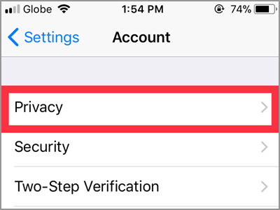 WhatsApp Settings Account Privacy