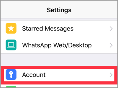 WhatsApp Settings Account