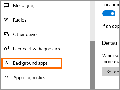 Windows 10 Settings Privacy Background Apps