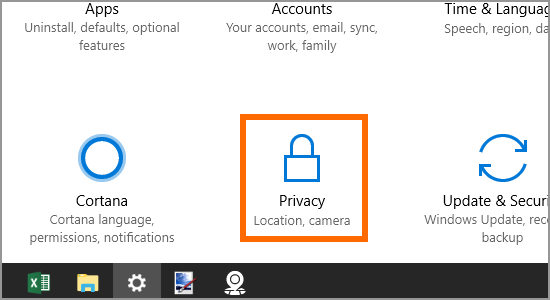 Windows 10 Start Menu Settings Location Pirvacy