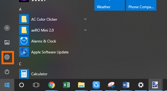 Windows 10 Start Menu Settings