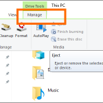 Windows file Explorer This PC Drive Manage