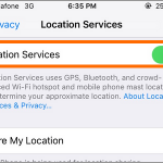 iPhone Settings Privacy Location Services Switch