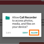 playstore auto call recorder Allow