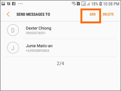 Android Settings Advanced Features Send SOS Messages To Add