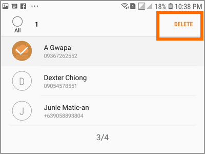 Android Settings Advanced Features Send SOS Messages To Delete Choose Contact DElete